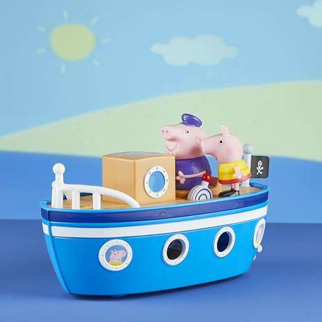 Peppa Pig - La Barca di Nonno Pig, barca giocattolo per età prescolare con ruote che girano, include 1 personaggio - 3