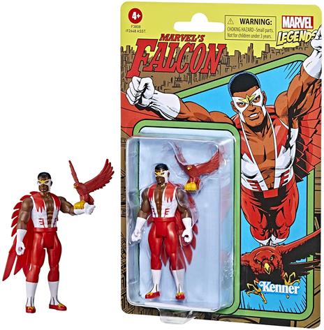 Hasbro Marvel Legends Series, Retro 375 Collection, Falcon, action figure collezionabile da 9,5 cm - 4