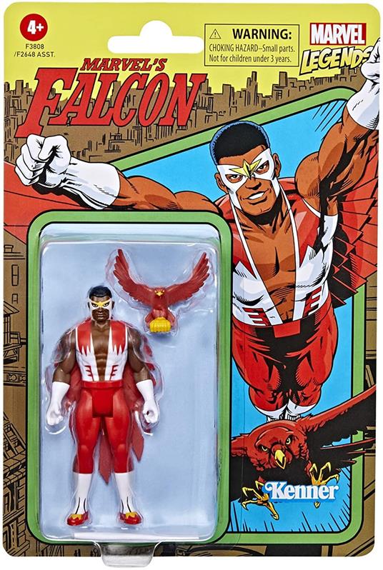 Hasbro Marvel Legends Series, Retro 375 Collection, Falcon, action figure collezionabile da 9,5 cm - 5