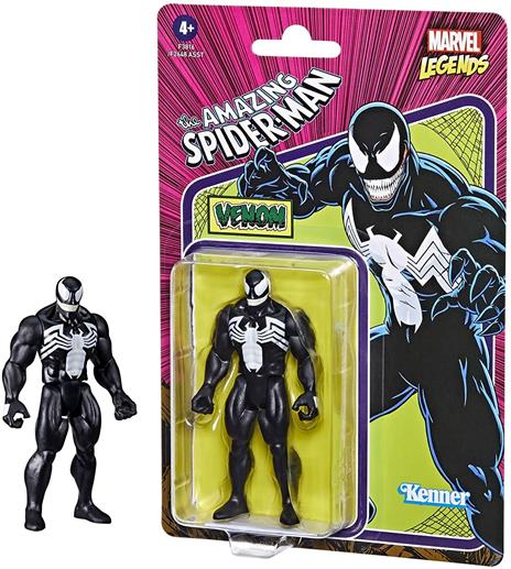 Hasbro Marvel Legends Series, Retro 375 Collection, Venom, action figure collezionabile da 9,5 cm - 4