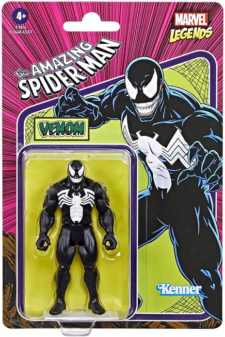 Hasbro Marvel Legends Series, Retro 375 Collection, Venom, action figure collezionabile da 9,5 cm - 5