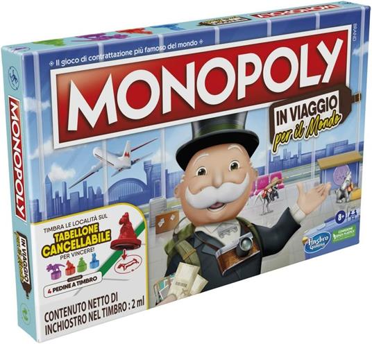 Monopoly - In Viaggio per il Mondo, gioco da tavolo per famiglie e bambini  dagli 8 anni in su - Hasbro - Games - Giochi di ruolo e strategia -  Giocattoli | IBS