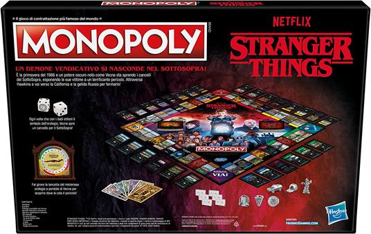 Monopoly - Stranger Things, gioco da tavolo per adulti e adolescenti dai 14  anni in su, da 2 a 6 giocatori - Hasbro - Monopoly - Giochi di ruolo e  strategia - Giocattoli | IBS