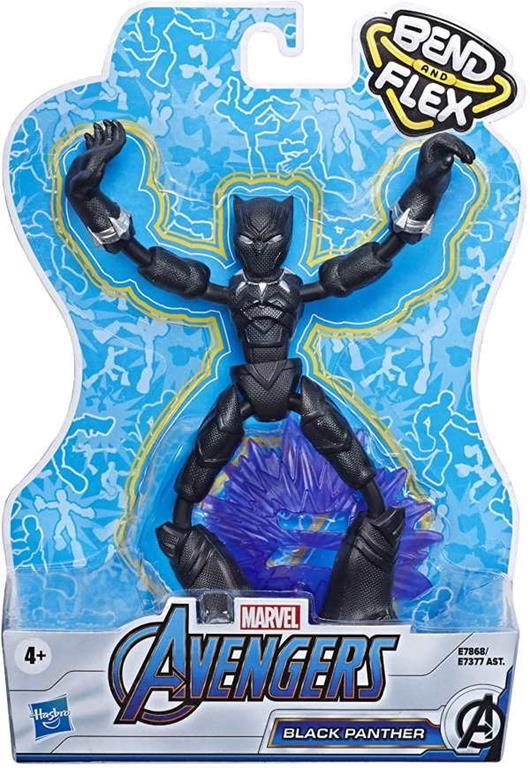 Hasbro Marvel Avengers - Bend and Flex Missions, Black Panther Ice Mission, action figure pieghevole da 15 cm - 2