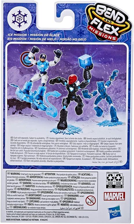 Hasbro Marvel Avengers - Bend and Flex Missions, Black Panther Ice Mission, action figure pieghevole da 15 cm - 5