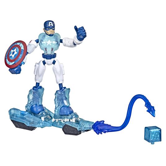 Hasbro Marvel Avengers - Bend and Flex Missions, Capitan America Ice Mission, action figure pieghevole da 15 cm - 3