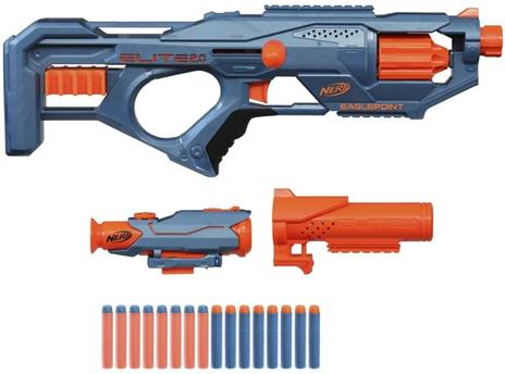 Nerf Elite 2.0 - Eaglepoint RD-8, Blaster con tamburo da 8 dardi, mirino e canna staccabili - 2