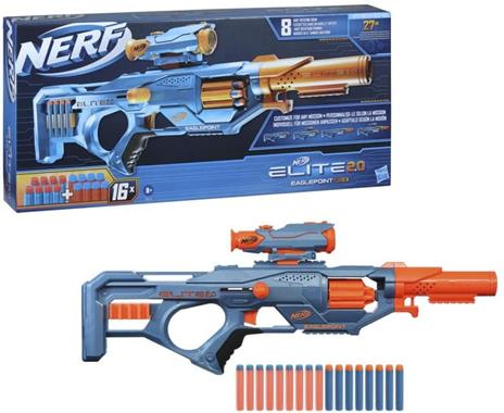 Nerf Elite 2.0 - Eaglepoint RD-8, Blaster con tamburo da 8 dardi, mirino e canna staccabili - 3