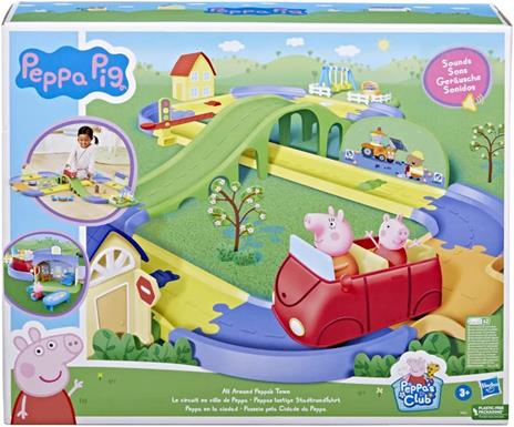 Peppa Pig - La Pista di Peppatown, playset con binario regolabile e oltre 35 suoni, contiene veicolo e 1 personaggio - 2