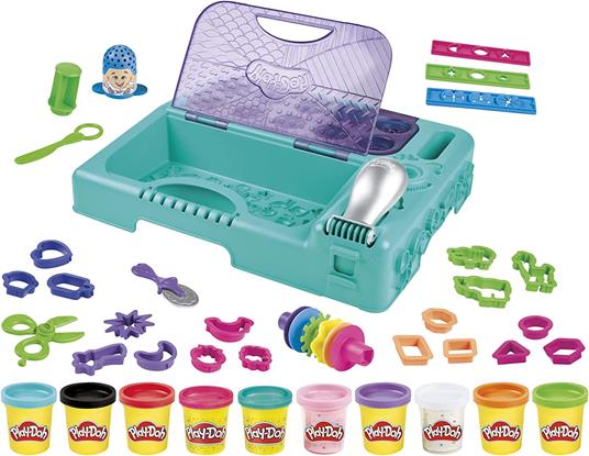 Play-Doh - La Valigietta per Creare, playset con più di 30 strumenti e 10 vasetti di pasta da modellare atossica