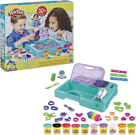 Play-Doh - La Valigietta per Creare, playset con più di 30 strumenti e 10 vasetti di pasta da modellare atossica - 2