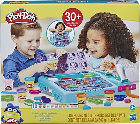 Play-Doh - La Valigietta per Creare, playset con più di 30 strumenti e 10 vasetti di pasta da modellare atossica - 3