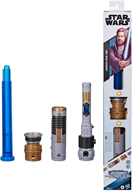 Hasbro Star Wars - Lightsaber Forge, spada laser giocattolo di Obi-Wan Kenobi, di colore blu, allungabile - 2