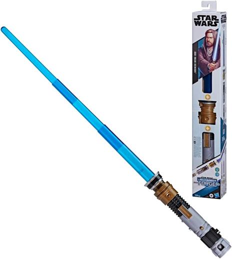 Hasbro Star Wars - Lightsaber Forge, spada laser giocattolo di Obi-Wan Kenobi, di colore blu, allungabile - 4