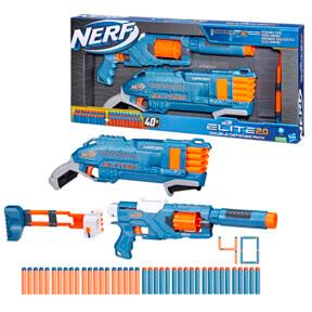 Nerf elite 2.0 double defense 2-blaster pack, include blaster spectre rev-5 6-in-1, blaster warden db-8, 40 dardi nerf elite