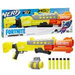 Nerf Fortnite - Legendary TAC, blaster con tamburo a 6 dardi e caricamento a pompa, include 6 dardi Nerf Mega Accustrike