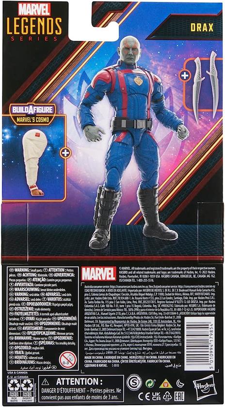 Hasbro Marvel Legends Series, Drax, Action Figure ispirate al Film Guardiani della Galassia Vol. 3", da 15 cm - 3