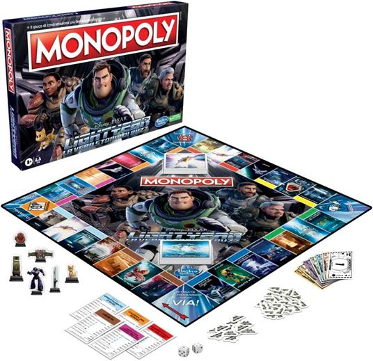 Monopoly - Lightyear di Disney Pixar, gioco da tavolo per famiglie e bambini, giochi da tavolo in famiglia - 3