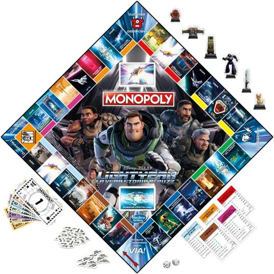 Monopoly - Lightyear di Disney Pixar, gioco da tavolo per famiglie e bambini, giochi da tavolo in famiglia - 5