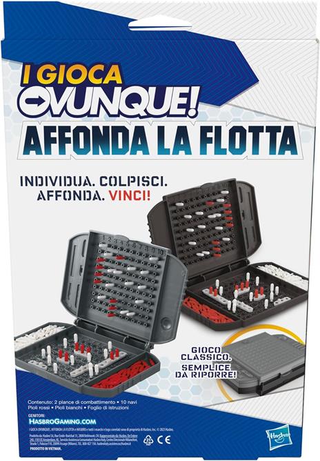 Affonda la flotta, I Gioca Ovunque, gioco portatile per 2 giocatori, gioco da viaggio per bambini e bambine - 5