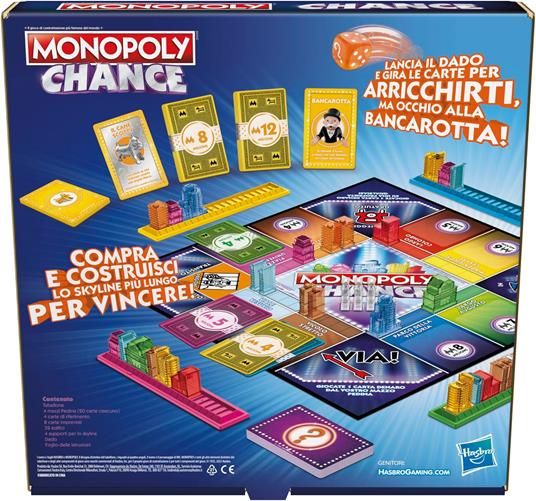 Monopoly Chance - gioco da tavolo, gioco per famiglie di Monopoly veloce da 2 a 4 giocatori, 20 min. circa - 5