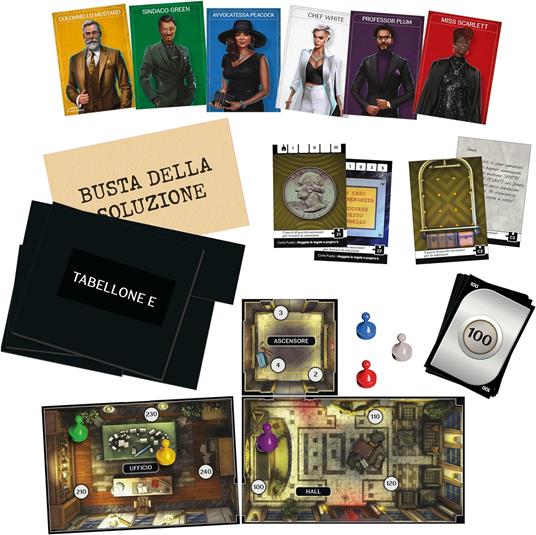 Cluedo Escape - Mistero all'Hotel Black, gioco da tavolo, escape room per 1-6 giocatori, giochi di mistero cooperativi - 4