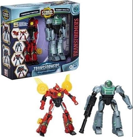 Transformers EarthSpark, Cyber-Combiner, Action Figure Robot di Twitch terrestre e Robby Malto