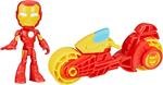 Hasbro Marvel, Spidey e i Suoi Fantastici Amici, playset di Iron Man e Motocicletta Giocattolo