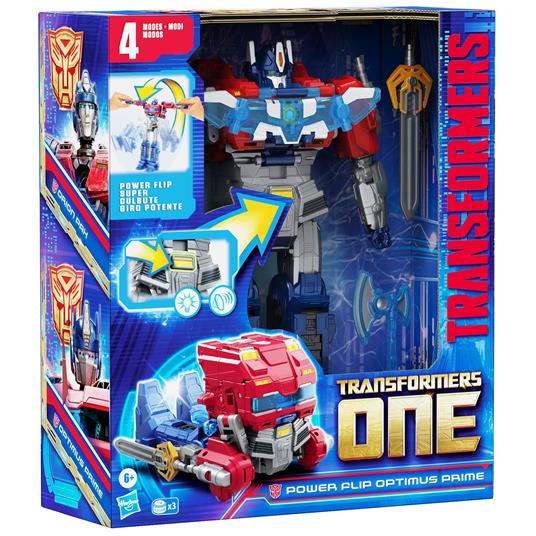 Transformers Power Flip Optimus Prime Orion Pax Action Figure interattiva