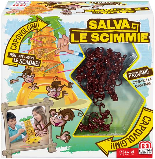 Mattel Games - Salva le Scimmie, gioco da tavolo per 2-4 Giocatori