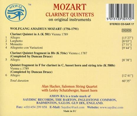 Quintetti con Clarinetto - CD Audio di Wolfgang Amadeus Mozart - 2