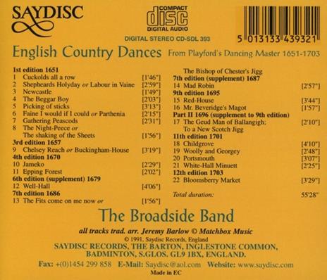 English Country Dances - CD Audio di Broadside Band - 2