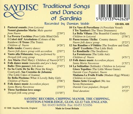 Traditional Songs & Dances of Sardinia - CD Audio - 2