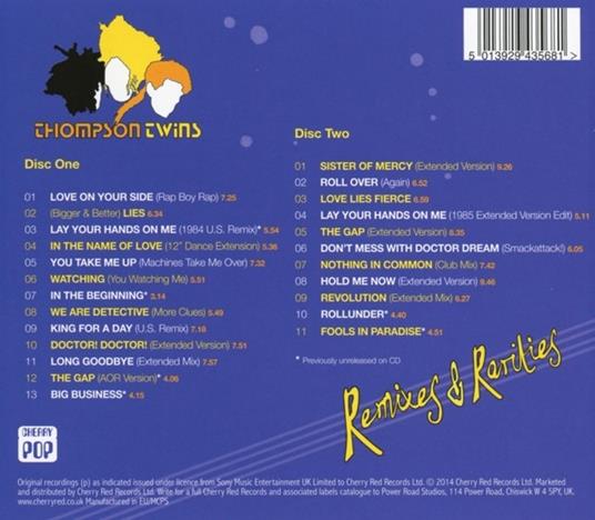 Remixes & Rarities - CD Audio di Thompson Twins - 2
