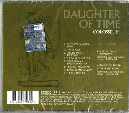 Daughter of Time (Remastered Expanded Edition) - CD Audio di Colosseum - 2