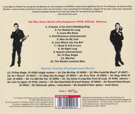 All My Own Work - CD Audio di Jerry Lordan - 2
