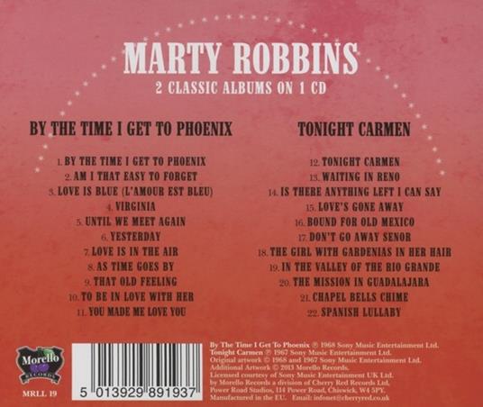 By Time I Get to Phoenix - Tonight Car - CD Audio di Marty Robbins - 2