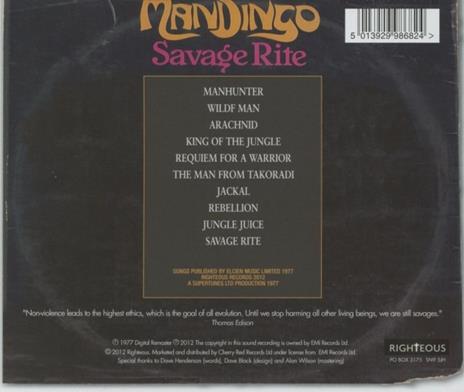 Savage Rite - CD Audio di Mandingo - 2