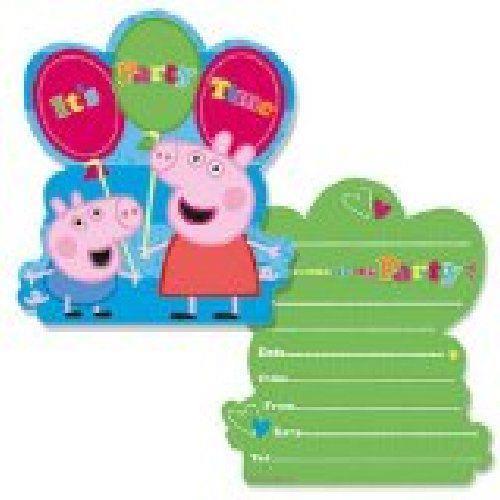 Set 8 biglietti inviti Peppa Pig