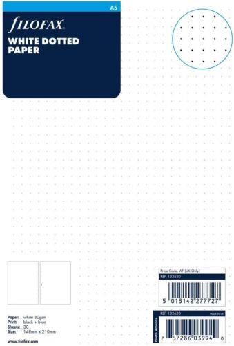 Filofax L132620 Foglio Di Note A Punti Formato A5, Bianco