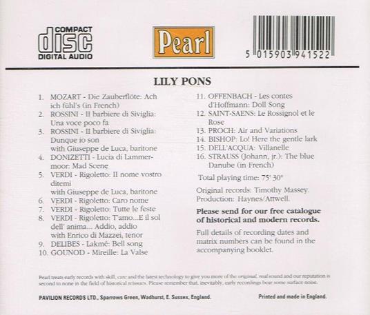 Lily Pons - CD Audio di Lily Pons - 2