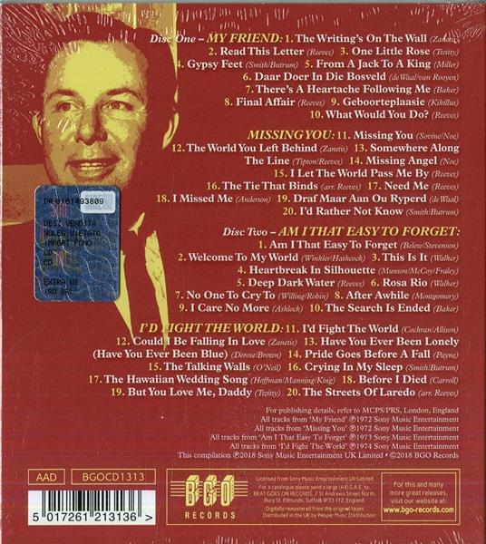 My Friend - Missing You - Am I That Easy to Forget - I'd Fight the World (Remastered) - CD Audio di Jim Reeves - 2
