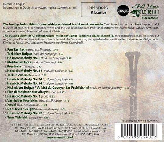 Klezmer and Hassidic Music - CD Audio di Burning Bush - 2