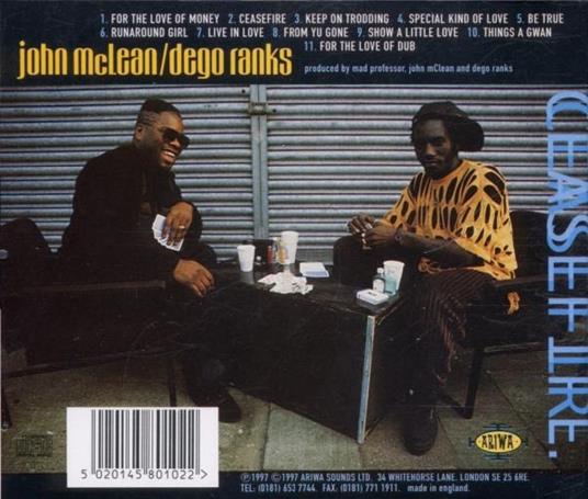 Ceasefire - CD Audio di John McLean,Dego Ranks - 2