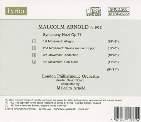 Sinfonia n.4 - CD Audio di Malcolm Arnold - 2