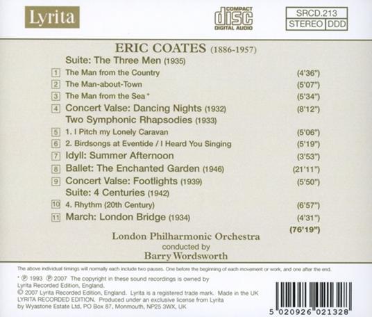 The Three Men - Dancing Nights - CD Audio di Eric Coates - 2