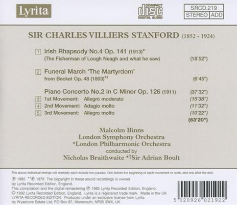 Irish Rhapsody - CD Audio di Sir Charles Villiers Stanford - 2