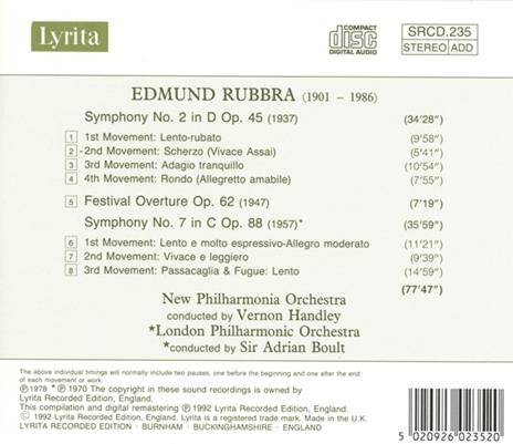 Sinfonie n.2, n.7 - CD Audio di Edmund Rubbra - 2