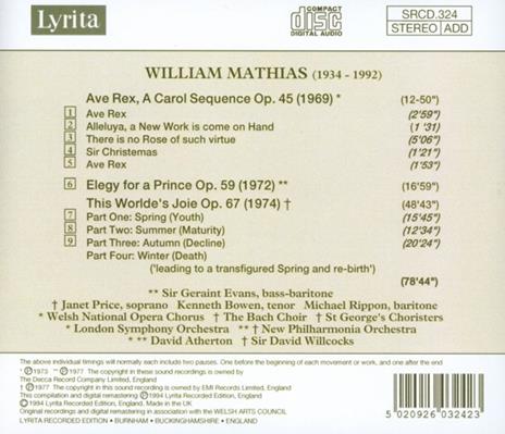 Ave Rex - a Carol Sequence - CD Audio di William Mathias - 2