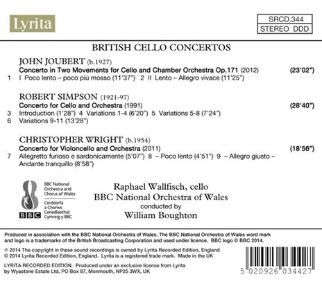 Concerto per violoncello e orchestra - CD Audio di Raphael Wallfisch,John Joubert,Christopher Wright - 2